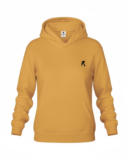 Buzo tipo hoodie para mujer esencial mostaza