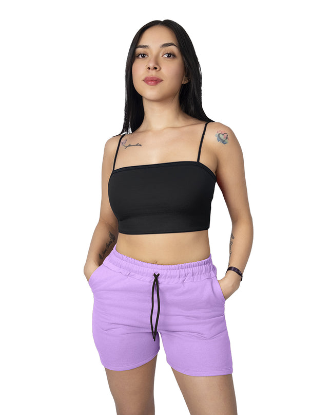 Pantaloneta para mujer en burda esencial lila