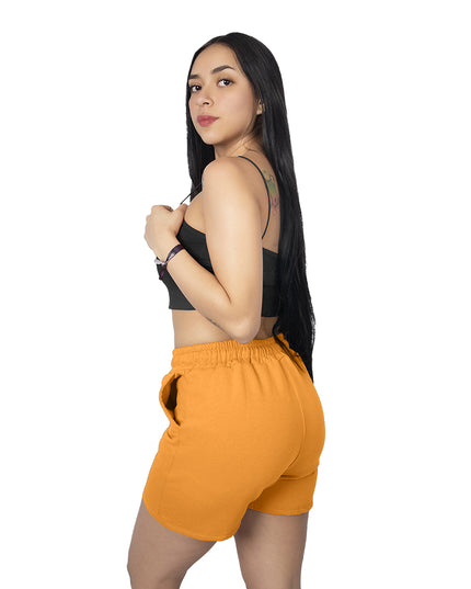 Pantaloneta para mujer en algodon esencial mostaza
