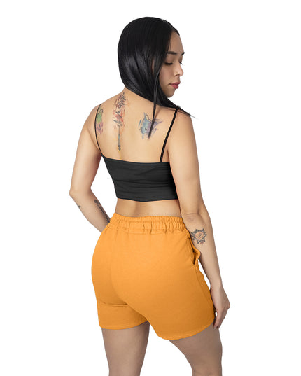 Pantaloneta para mujer en burda esencial mostaza