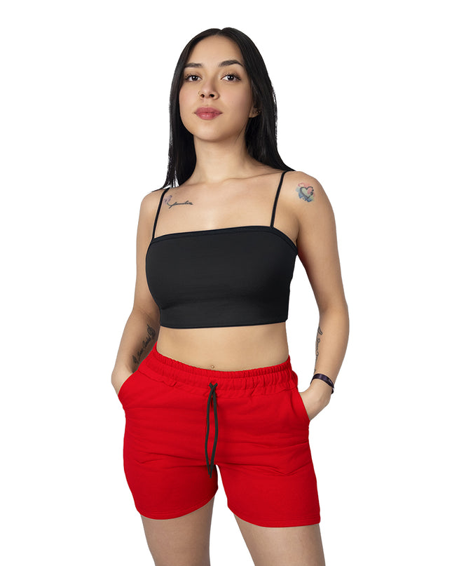 Pantaloneta para mujer en algodon esencial roja