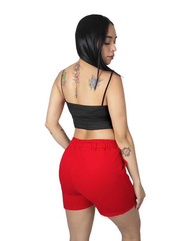 Pantaloneta para mujer en algodon esencial roja