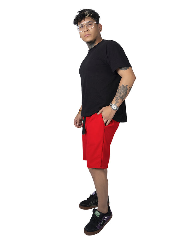 Pantaloneta para hombre en burda rojo