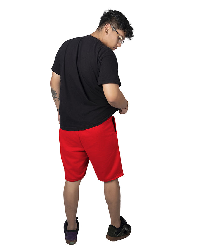 Pantaloneta para hombre en burda rojo