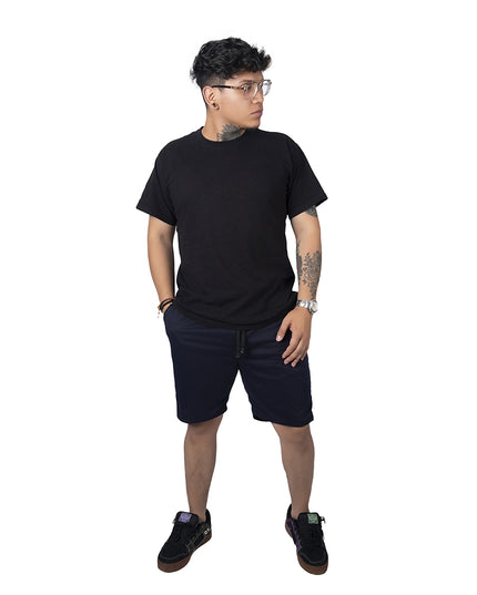 Pantaloneta para hombre en algodon esencial azul oscuro