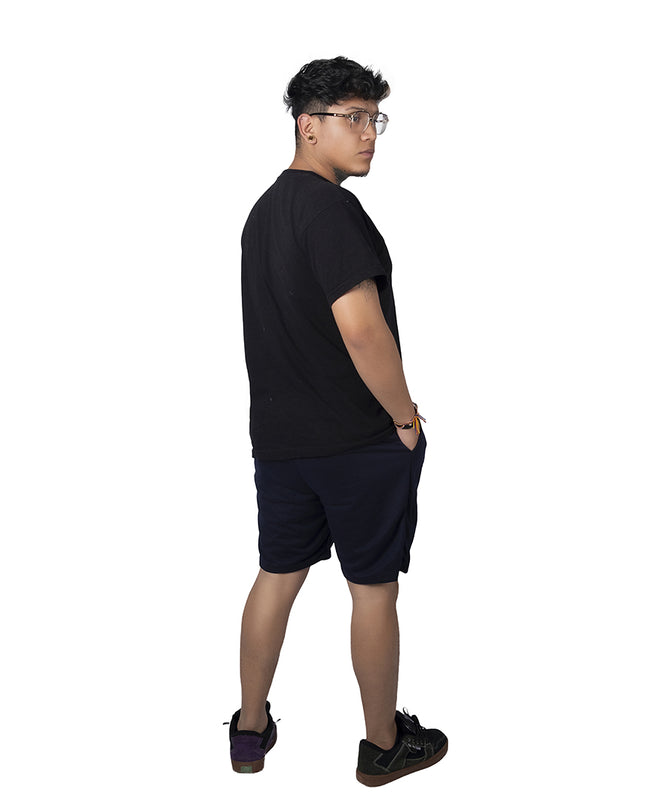 Pantaloneta para hombre en burda azul oscuro