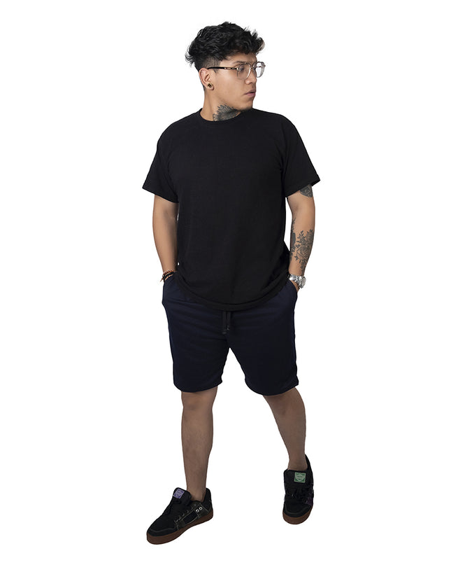 Pantaloneta para hombre en burda azul oscuro