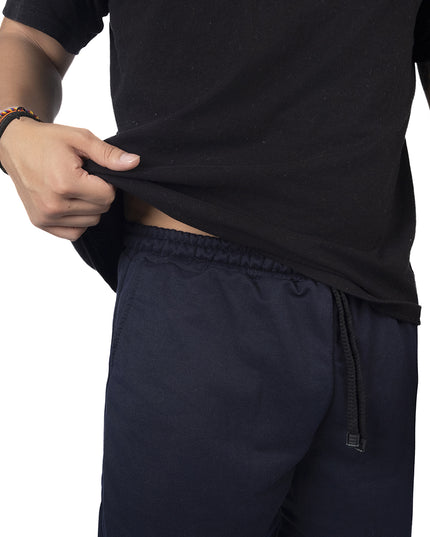 Pantaloneta para hombre en algodon esencial azul oscuro