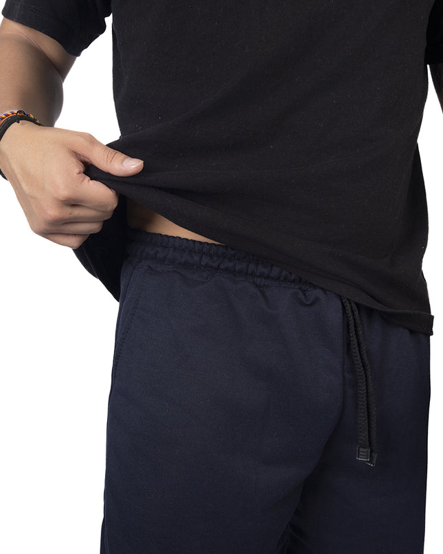 Pantaloneta para hombre en burda azul oscuro