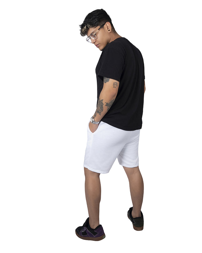 Pantaloneta para hombre en burda blanca