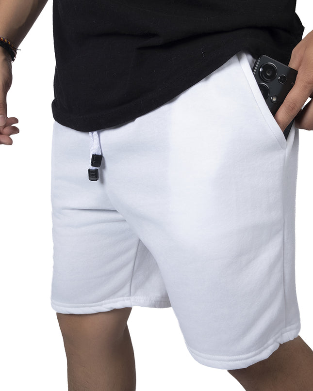 Pantaloneta para hombre en burda blanca