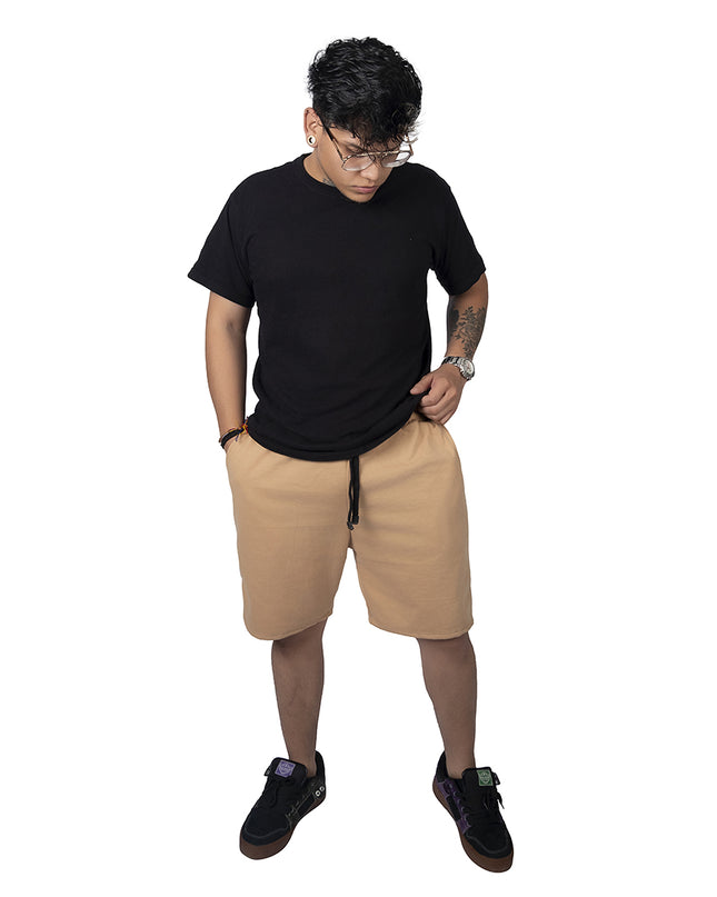 Pantaloneta para hombre en burda camel