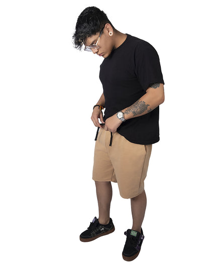 Pantaloneta para hombre en algodon esencial camel