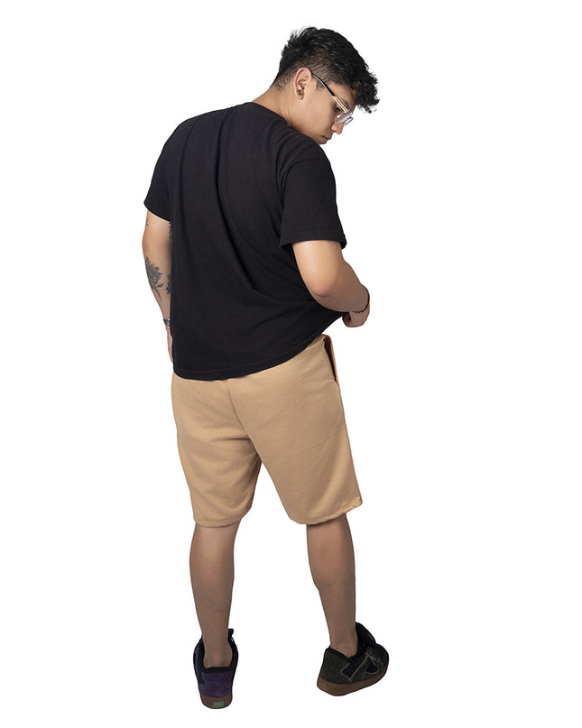 Pantaloneta para hombre en burda camel