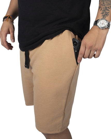 Pantaloneta para hombre en algodon esencial camel