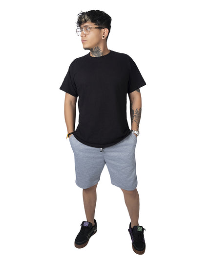 Pantaloneta para hombre en burda gris claro