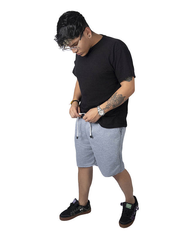 Pantaloneta para hombre en burda gris claro