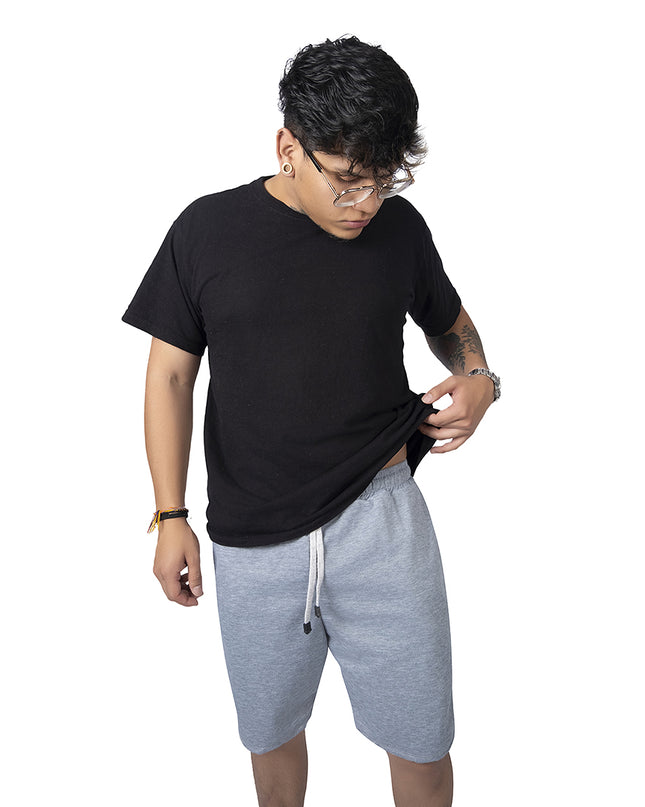 Pantaloneta para hombre en burda gris claro