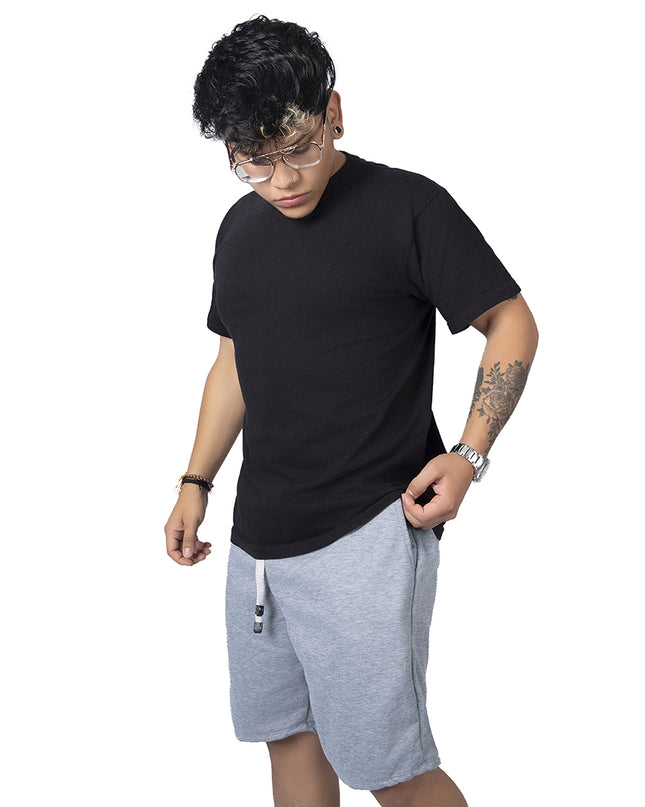 Pantaloneta para hombre en burda gris claro