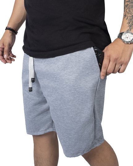 Pantaloneta para hombre en burda gris claro