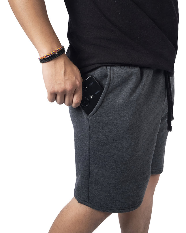 Pantaloneta para hombre en burda gris oscuro