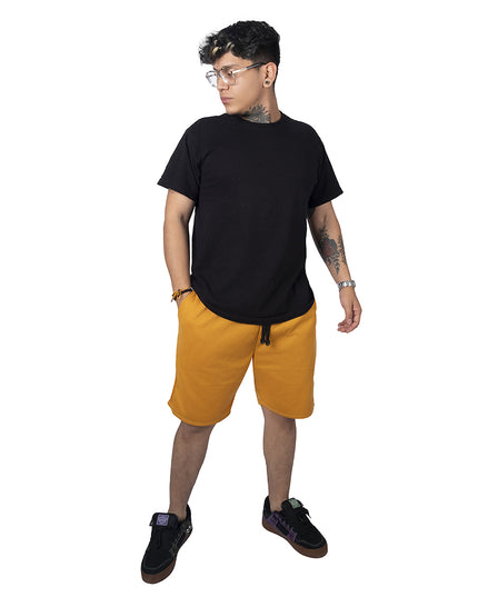 Pantaloneta para hombre en algodon esencial mostaza