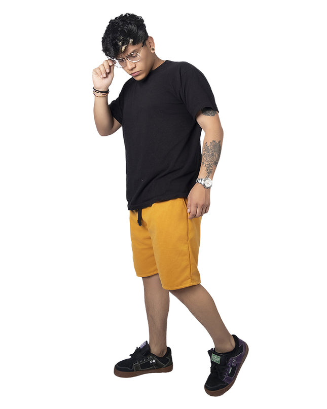 Pantaloneta para hombre en algodon esencial mostaza