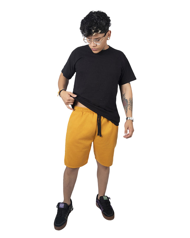Pantaloneta para hombre en algodon esencial mostaza