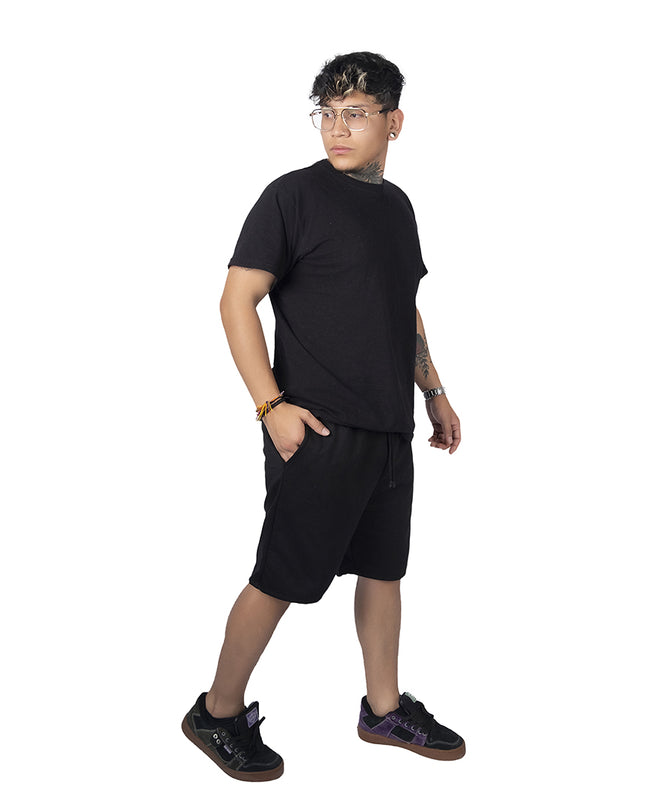 Pantaloneta para hombre en burda negro