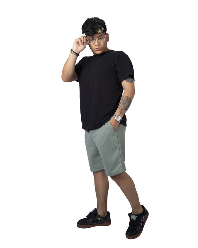 Pantaloneta para hombre en burda verde oliva