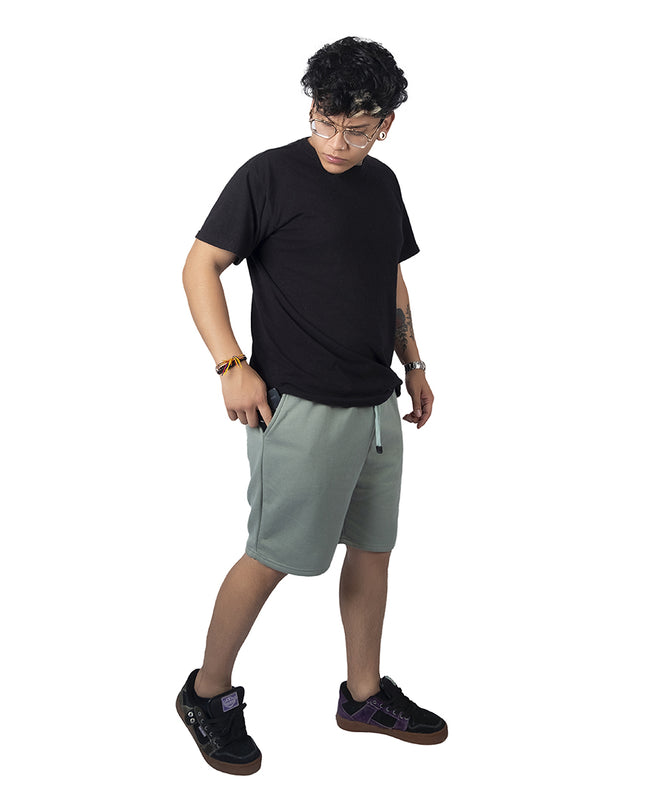 Pantaloneta para hombre en burda verde oliva