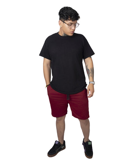 Pantaloneta para hombre en burda vinotinto