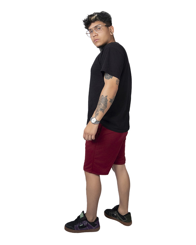 Pantaloneta para hombre en burda vinotinto