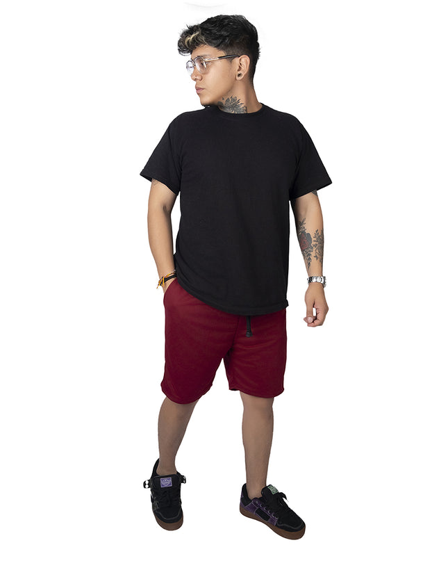 Pantaloneta para hombre en burda vinotinto