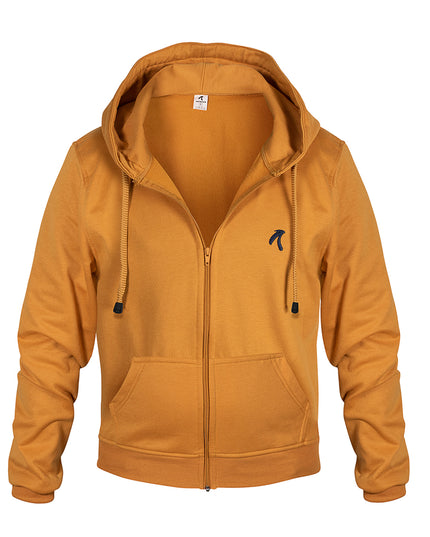 Chaqueta con capucha para hombre mostaza esencial