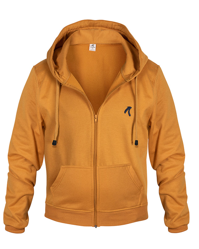 Chaqueta con capucha para hombre mostaza esencial