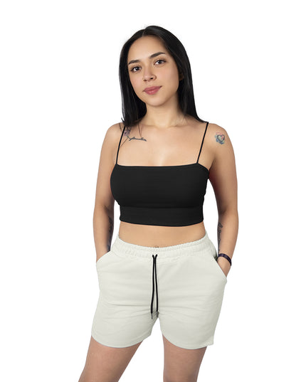 Pantaloneta para mujer en algodon esencial avena