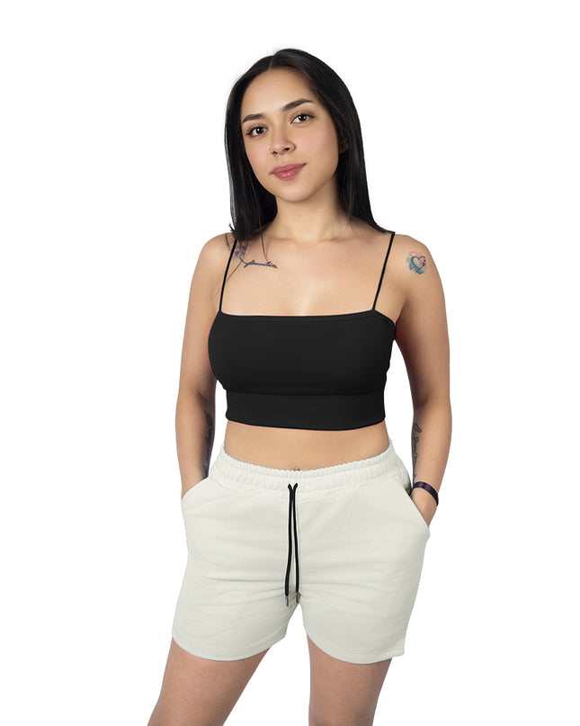 Pantaloneta para mujer en algodon esencial avena