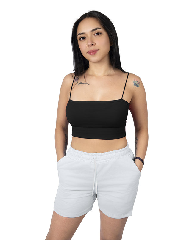 Pantaloneta para mujer en algodon esencial blanca