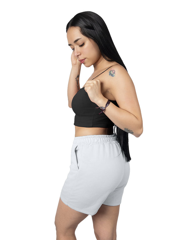 Pantaloneta para mujer en burda esencial blanca