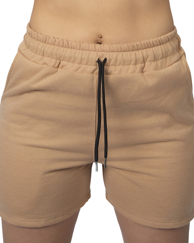 Pantaloneta para mujer en burda esencial camel