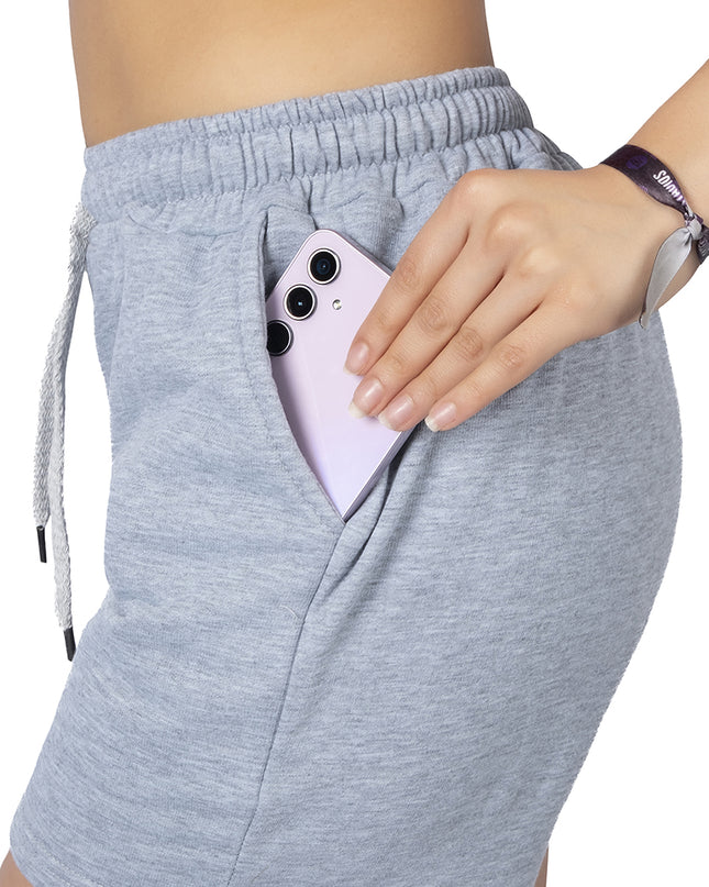 Pantaloneta para mujer en algodon esencial gris clara
