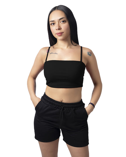 Pantaloneta para mujer en algodon esencial negra