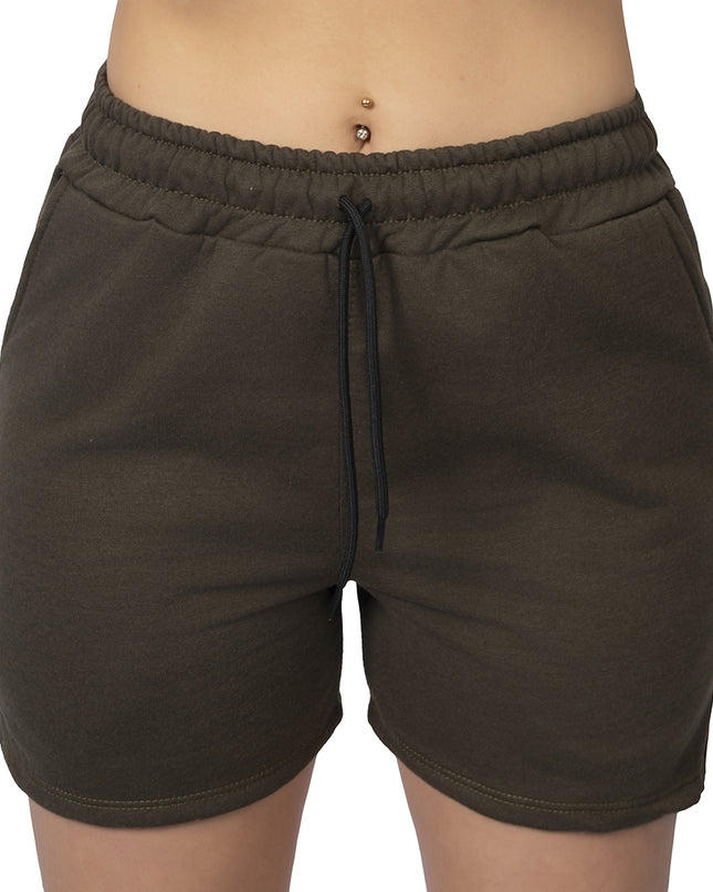 Pantaloneta para mujer en algodon esencial verde militar